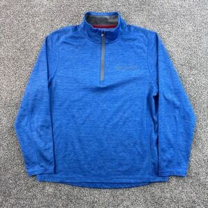Vineyard Vines Performance Pullover Mens L Blue 1/4 Zip Heathered Sweatshirt
